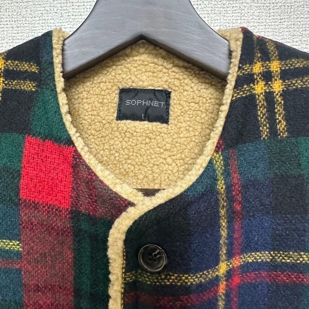 【中古】　SOPHNET. Johnson 米国製 裏ボア ベスト 赤 L