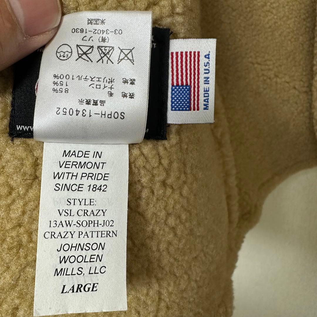 【中古】　SOPHNET. Johnson 米国製 裏ボア ベスト 赤 L