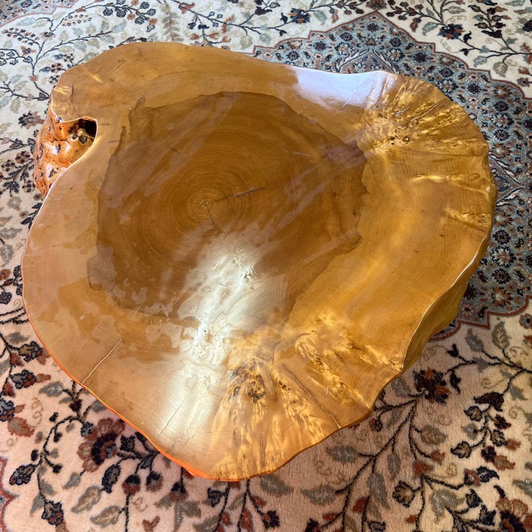 昭和レトロ 木製 天然木材 一枚板 脚付き座卓 センターテーブル ビンテージ