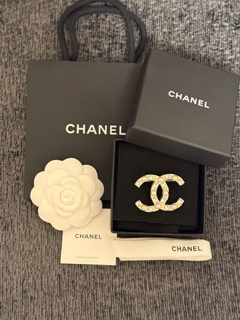 CHANEL ブローチ　ゴールド　パール　正規品
