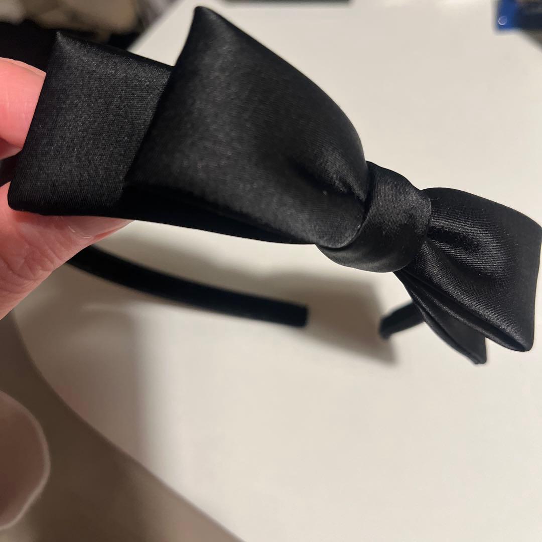 ALEXANDRE DE PARIS ブラックリボンヘアバンド