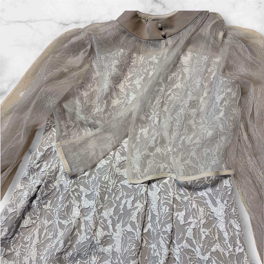 新品　フォルムフォルマ　シアーボレロ付きジャガードドレス　XL 2WAY