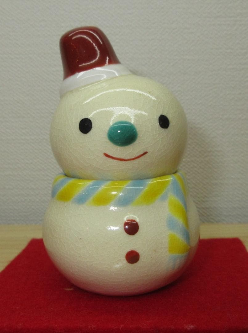 送料込【逢絢亭・新品】茶道具 香合 京焼 雪だるまの形 山川敦司 共箱入り