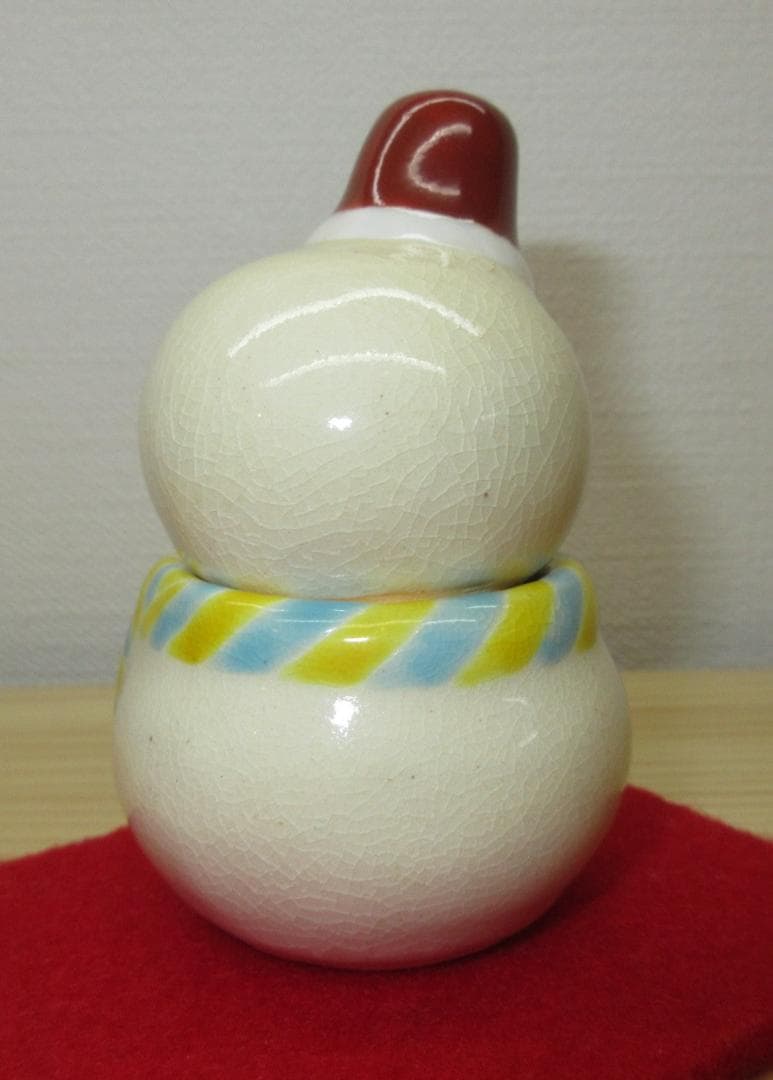 送料込【逢絢亭・新品】茶道具 香合 京焼 雪だるまの形 山川敦司 共箱入り