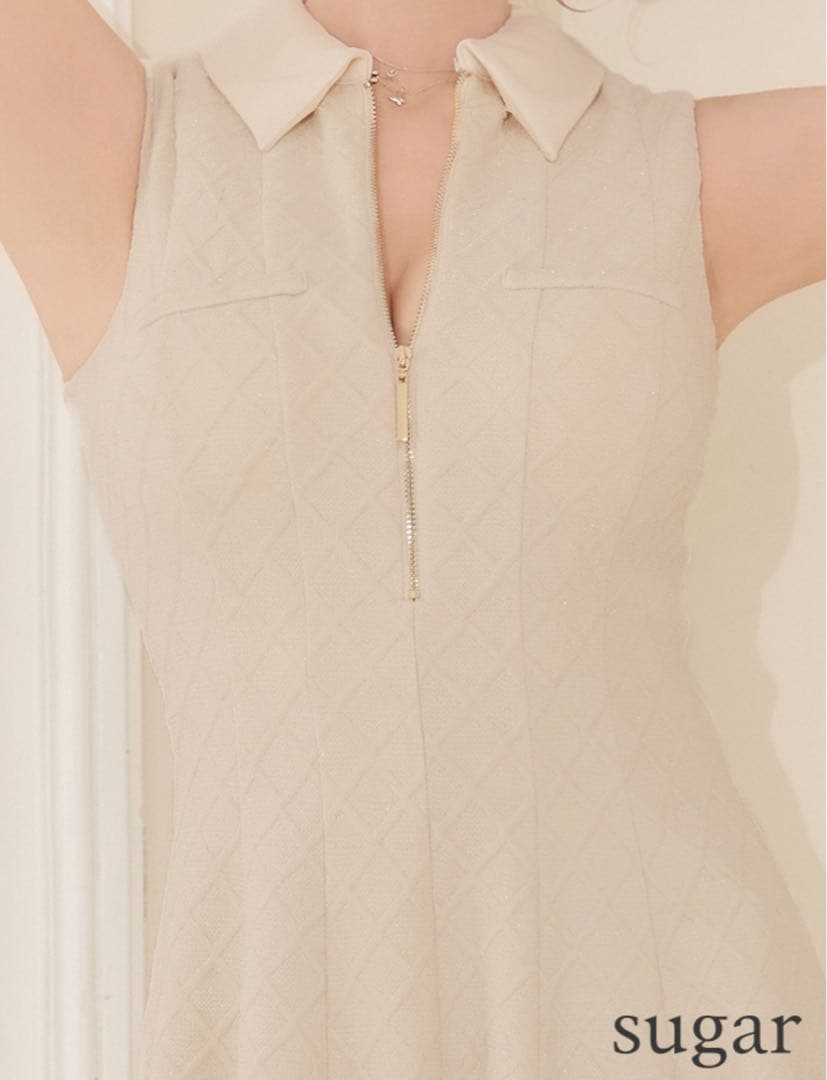 み*ん様 試着のみsugar ベージュ スリーブレスドレス