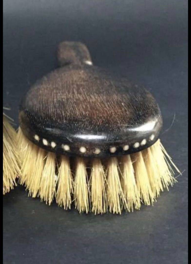 英国アンティーク エドワーディアン時代 エボニー ハンドミラー&ブラシ