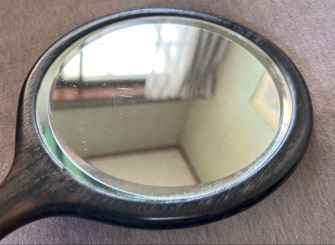 英国アンティーク エドワーディアン時代 エボニー ハンドミラー&ブラシ