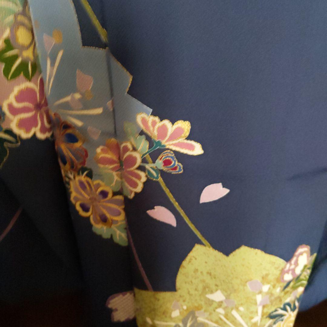 331【最終価格】【落款】【ブルーグレー】【正絹振袖6点フルセット】成人式卒業式