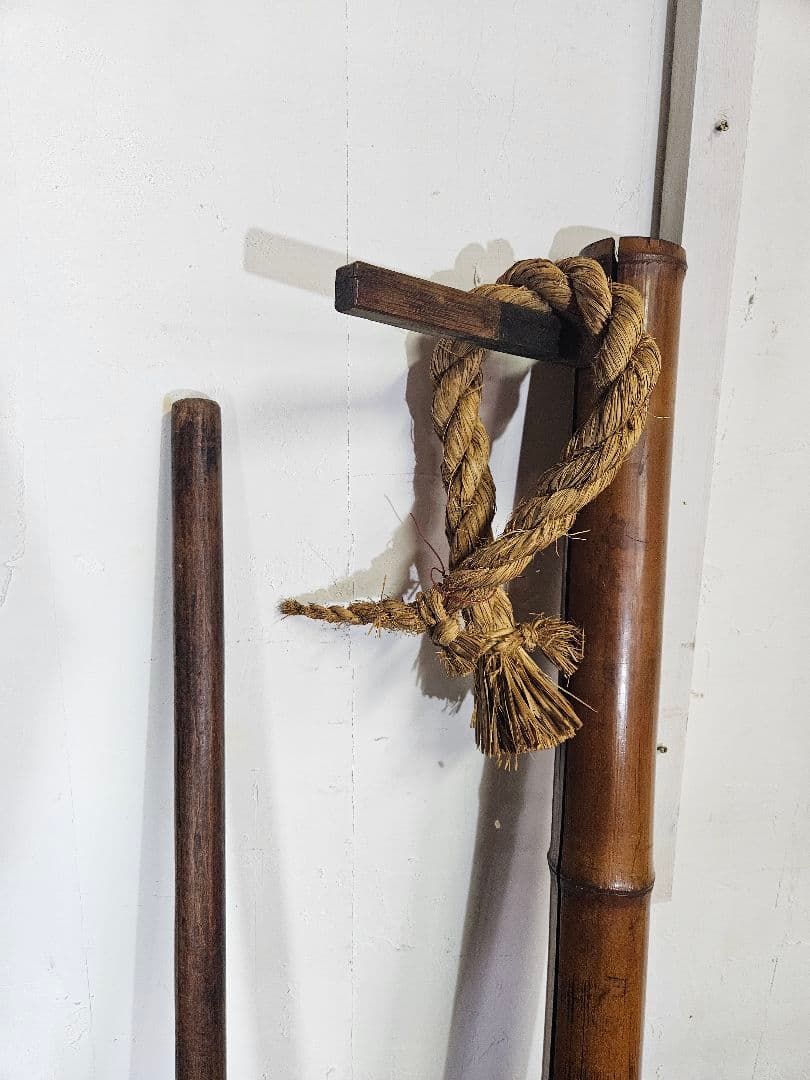 自在鉤 炉鍵 2本セット 囲炉裏 古家具 和モダン インテリア 古道具 竹