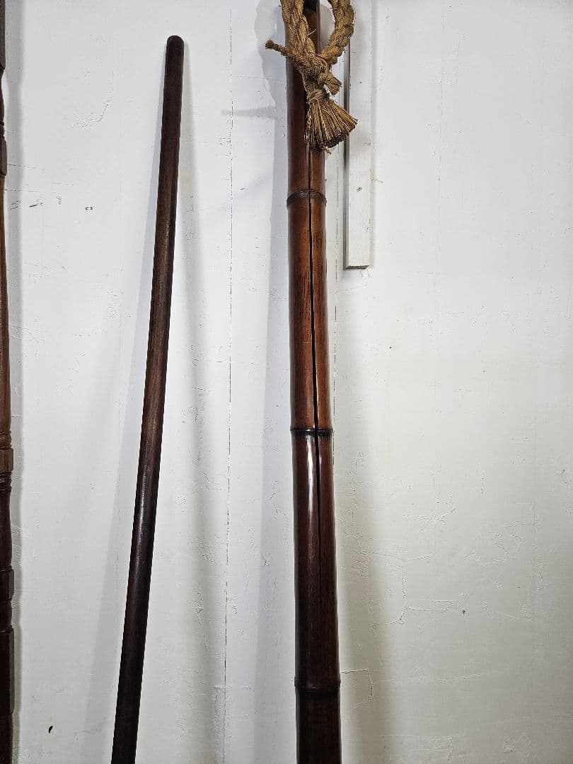 自在鉤 炉鍵 2本セット 囲炉裏 古家具 和モダン インテリア 古道具 竹