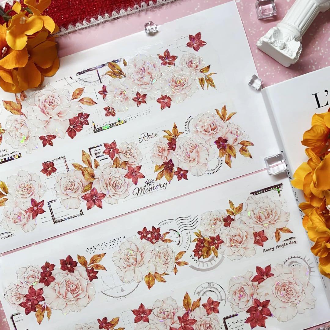 木皆原创《复古粉玫》海外マスキングテープ マステ 【2722】