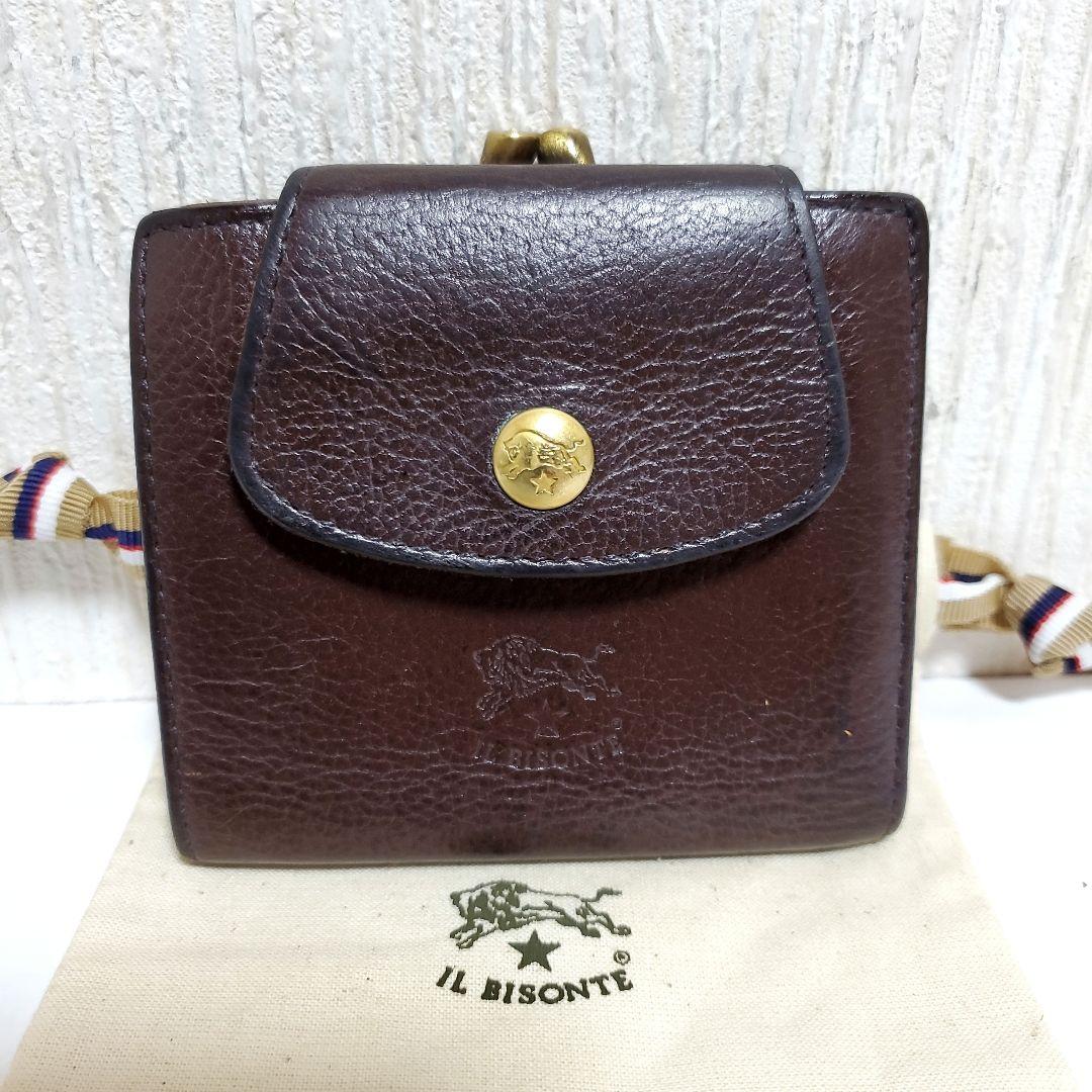 正規品　IL BISONTE　イルビゾンテ　二つ折り財布　ブラウン　良品フラップ