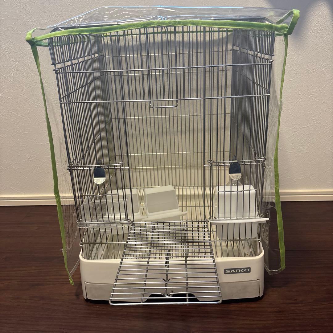 【SALE中:配送日数相談可】SANKO 中型ケージ 給水器・餌入れ付き