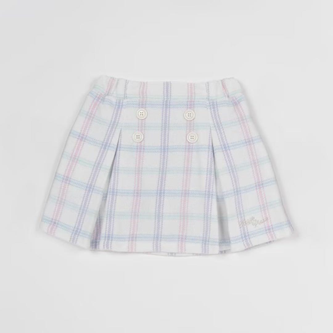 メゾピアノ 短丈セーラープルオーバー＆長袖プチハイネック スカパンセット120