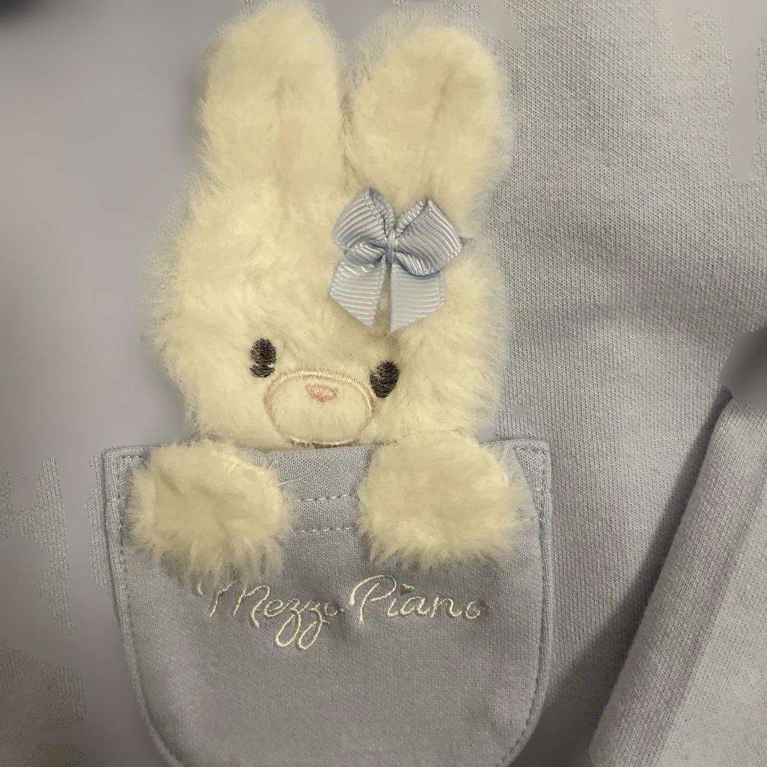 メゾピアノ 短丈セーラープルオーバー＆長袖プチハイネック スカパンセット120