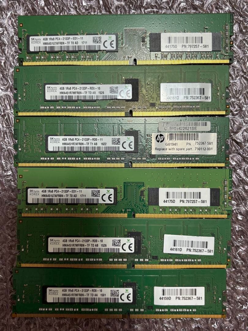 m*o様 SKhynix DDR4 4GB 6枚 デスクトップPC用