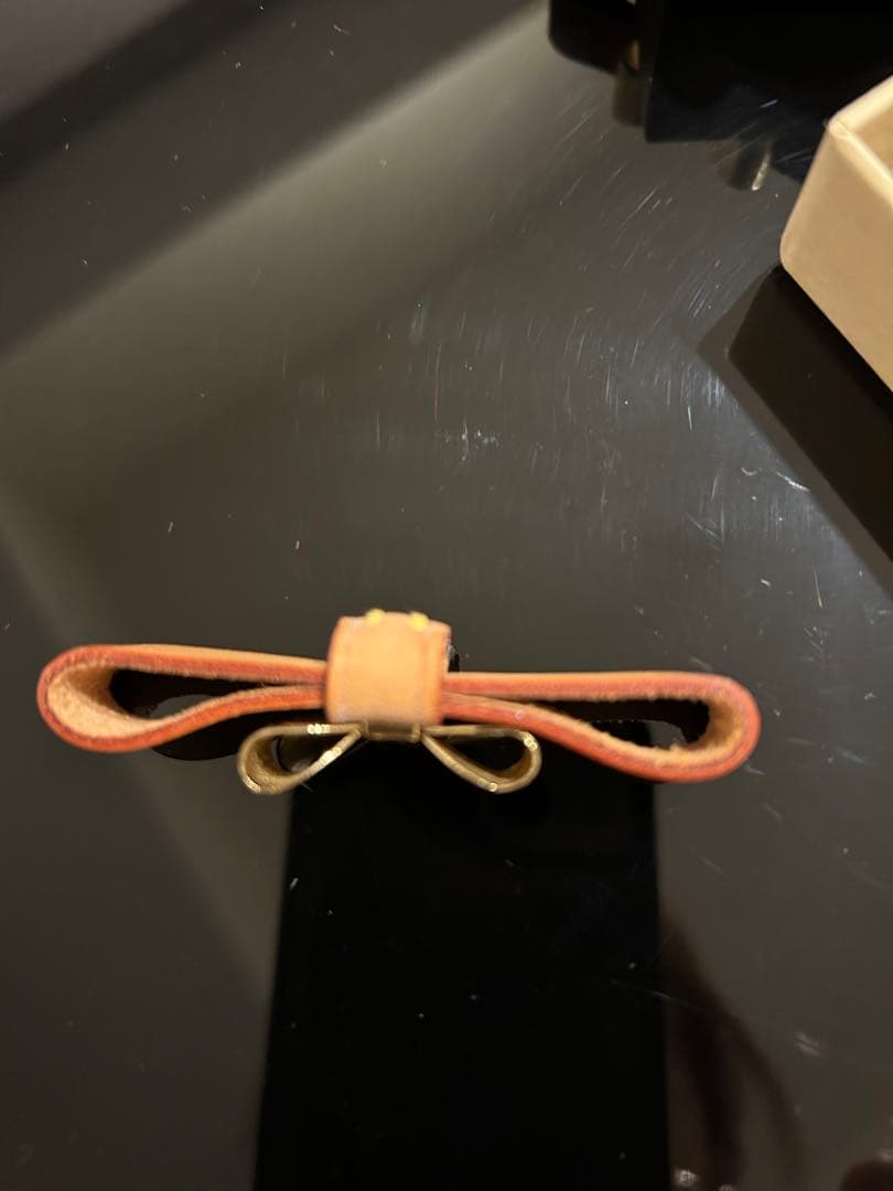 ルイヴィトン　ドッグカラー　首輪　ヌメ革リボン　小型犬　ペット首輪　未使用品