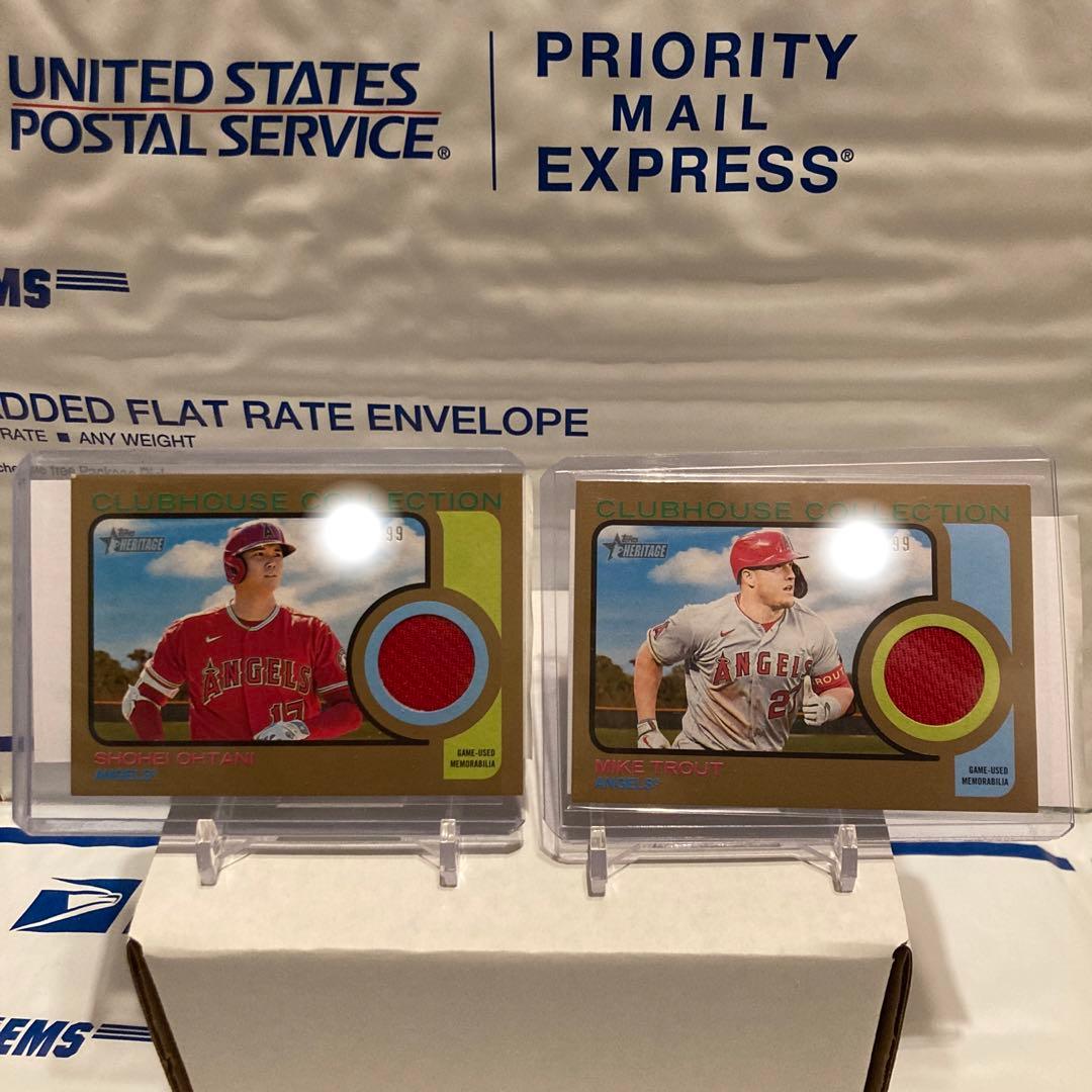 大谷翔平 トラウト エンゼルス ドジャース レリック99シリ heritage