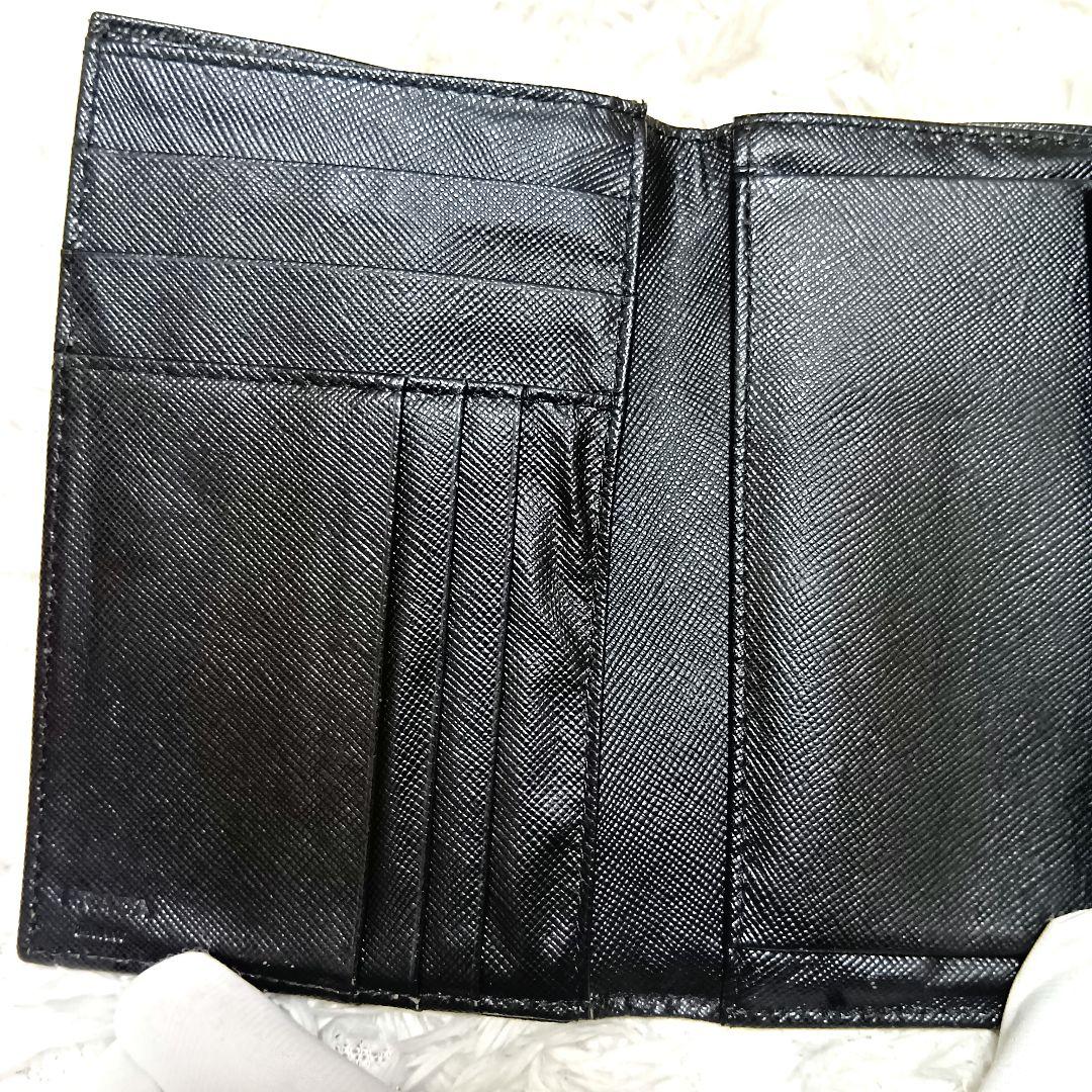 美品　プラダ　三つ折り財布　テスートナイロン　三角ロゴプレート　ブラック　正規品
