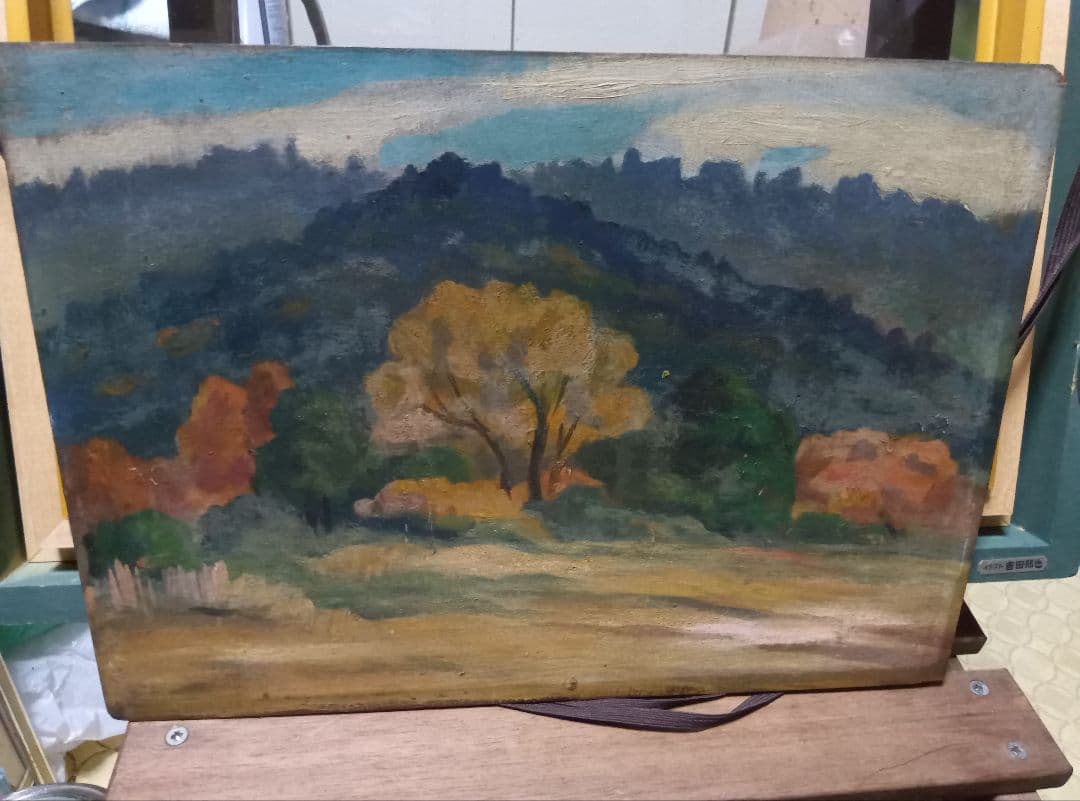 福島長二郎Ｆ４号油彩板に描いています