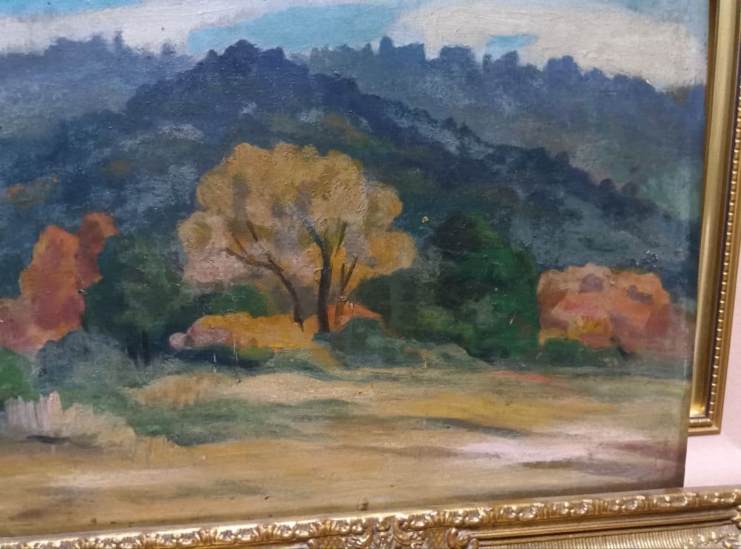 福島長二郎Ｆ４号油彩板に描いています