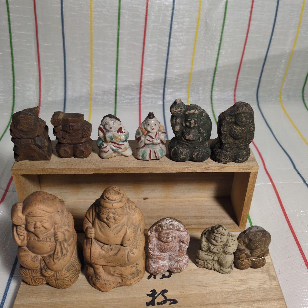 七福神恵比寿様と大黒天 陶器製 置物セット　骨董品