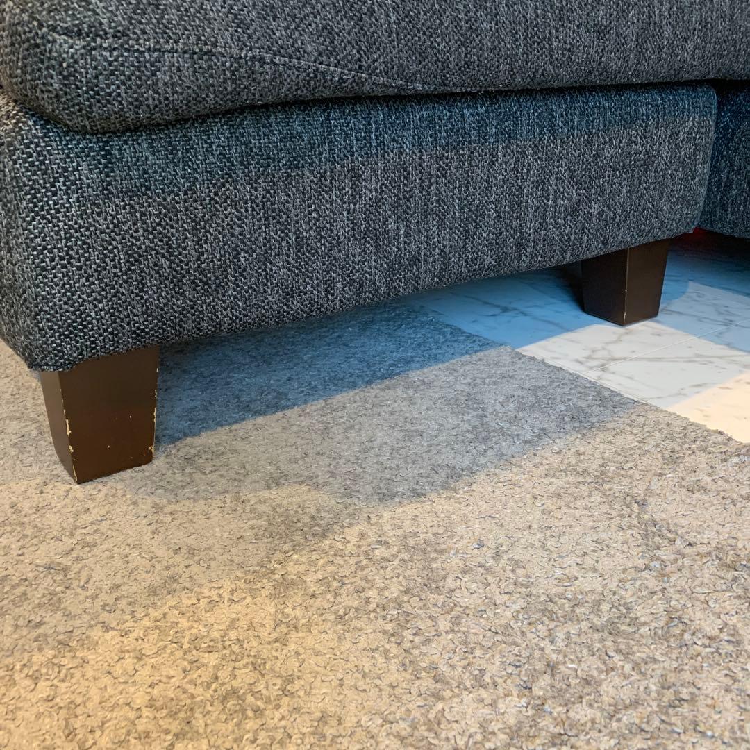 グレー L字型ソファ ファブリック 約230cm x 150cm