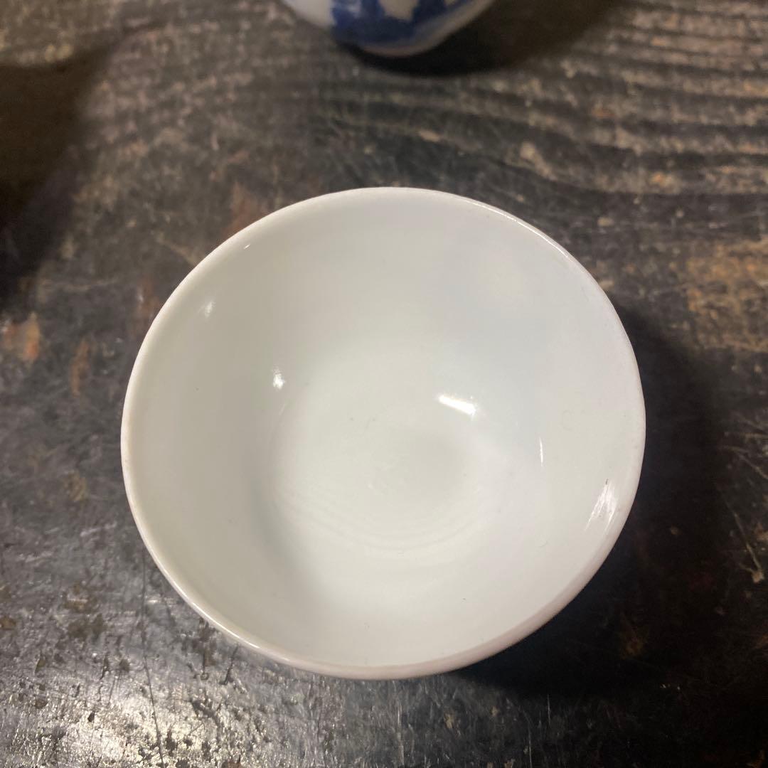 中国年号入　染付人物分煎茶器セット