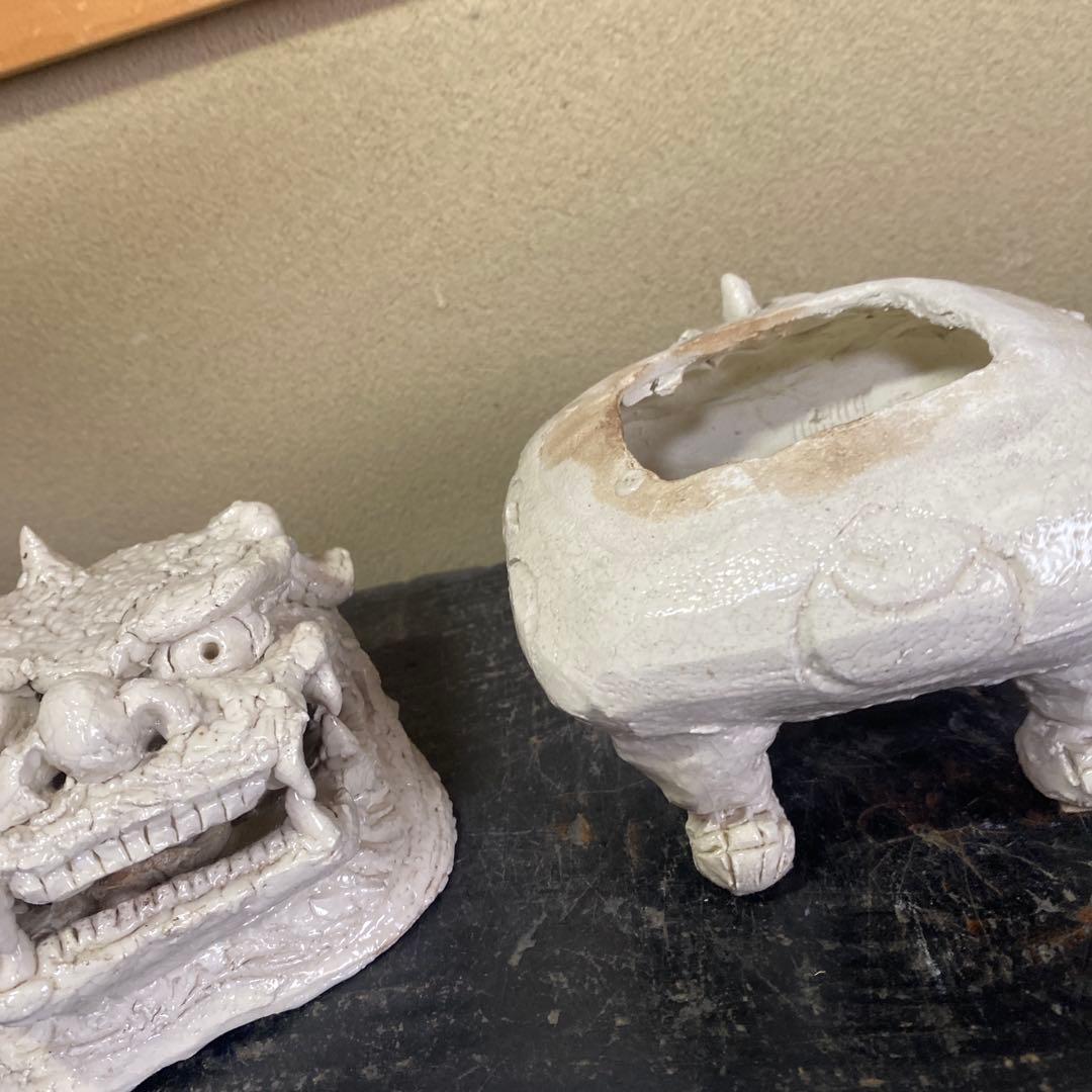 志野獅子香炉約15cm12cm14cm