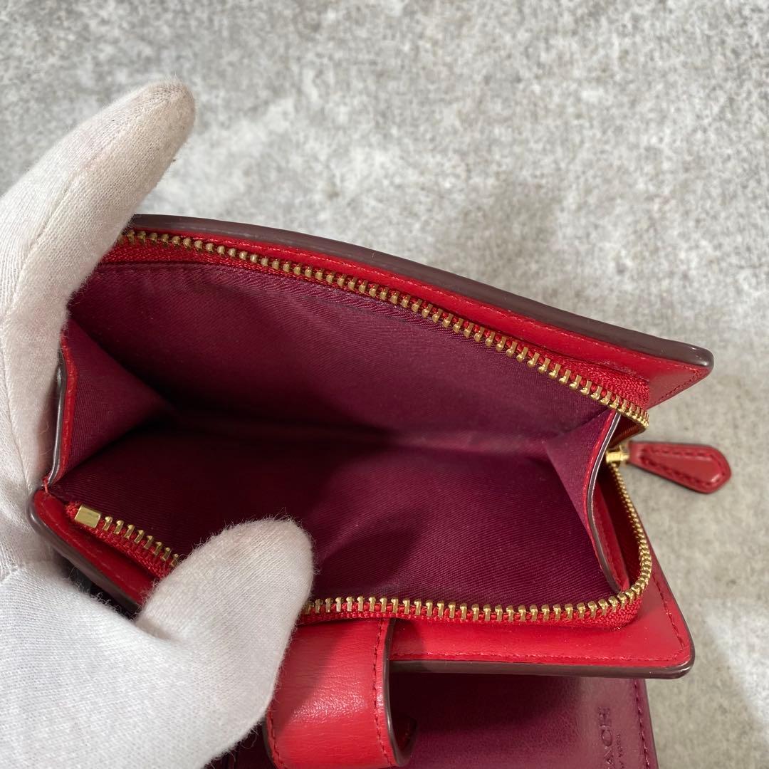 未使用　COACH　2つ折り財布　PVCレザー　シグネチャー　アップル りんご