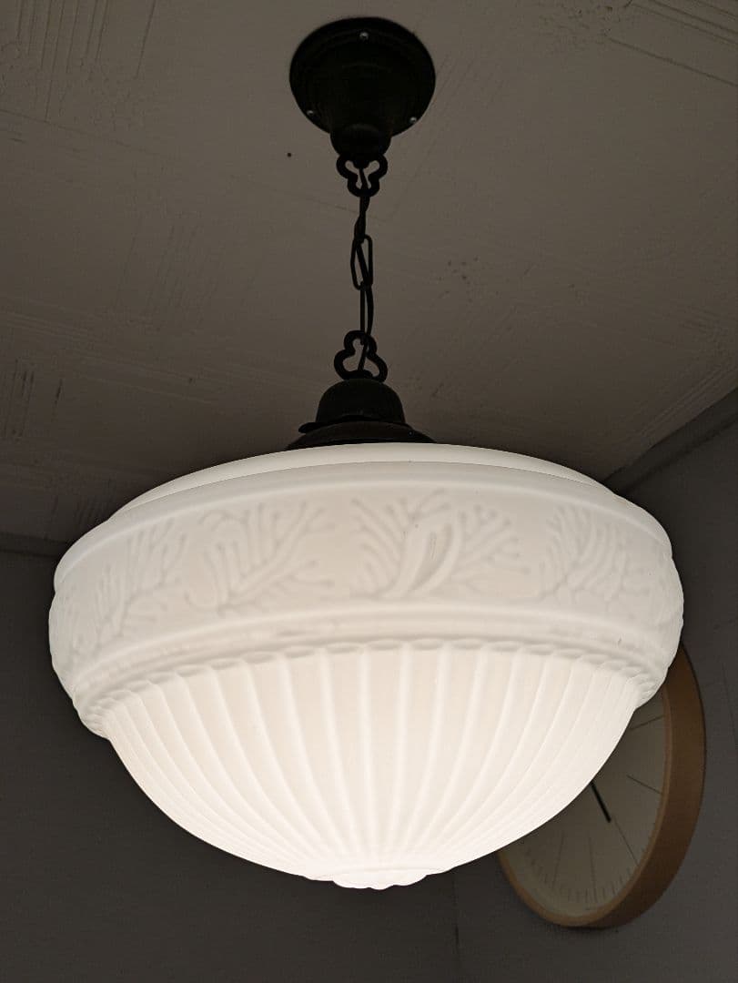 希少 アンティーク レトロ 大正ロマン ガラス ランプシェード 傘