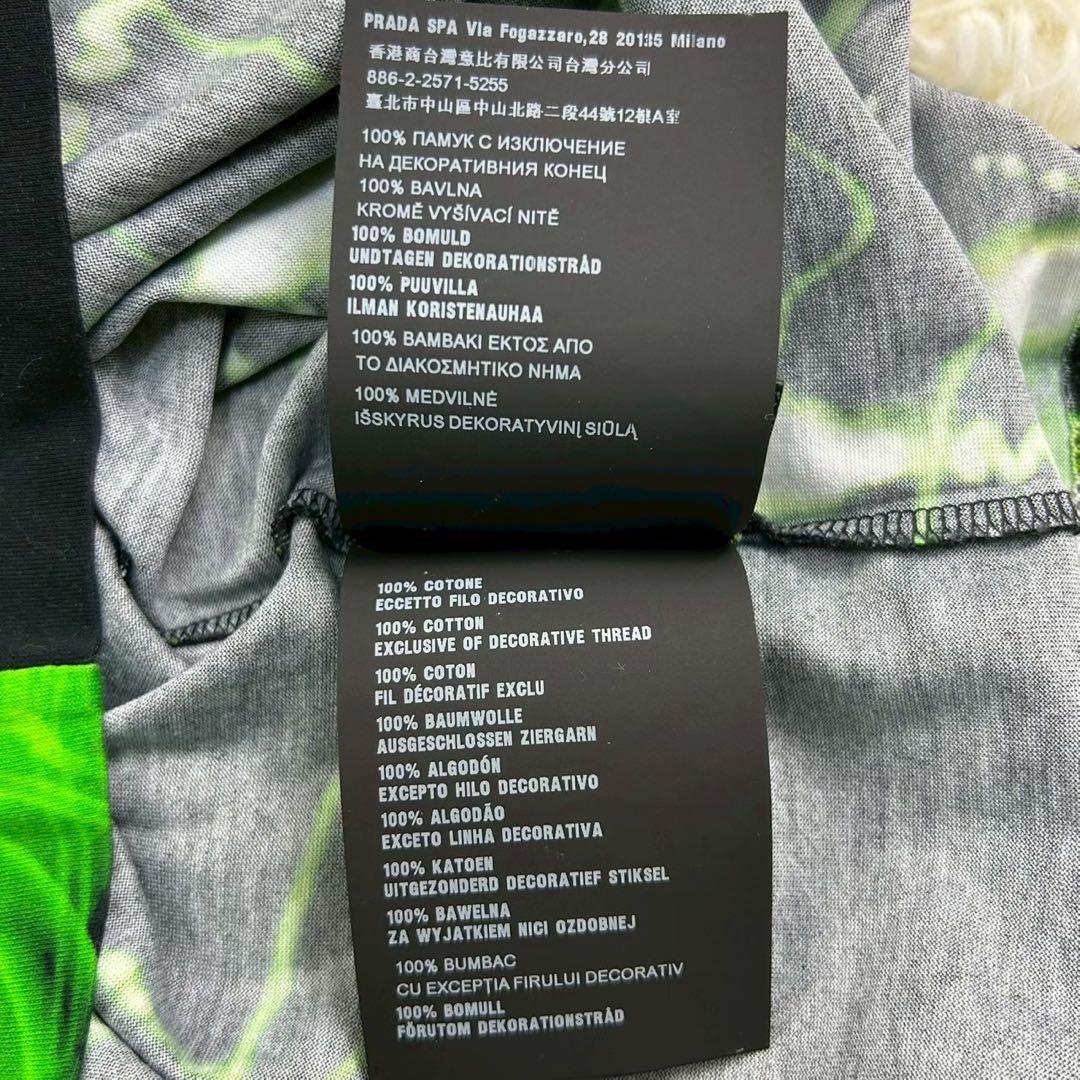 美品　19FW プラダ　半袖Tシャツ　ネオングラフィック柄　ブラック XL