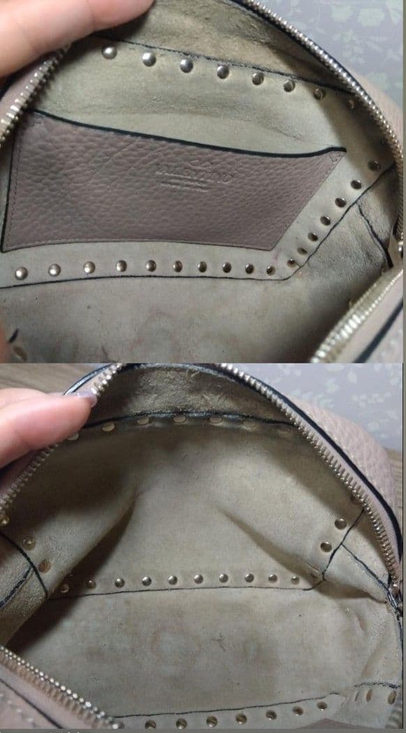 【VALENTINO】カメラバッグ スタッズショルダー 斜め掛け ベージュピンク