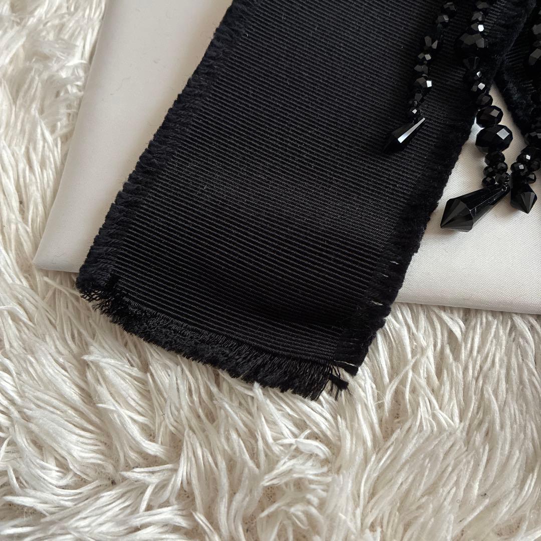 GUCCI グログラン リボンブローチ Beeロゴ ブラック 箱付き