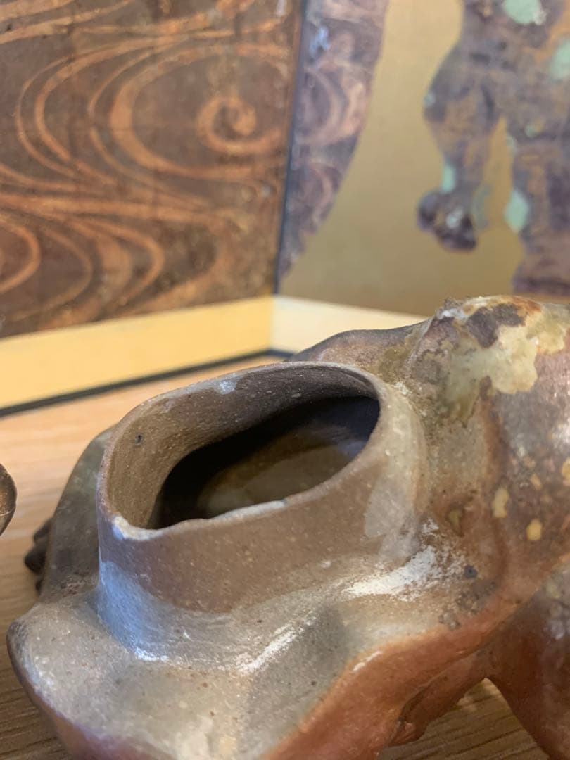 獅子　古備前　西村春湖　香炉 1客　古美術　大珍品