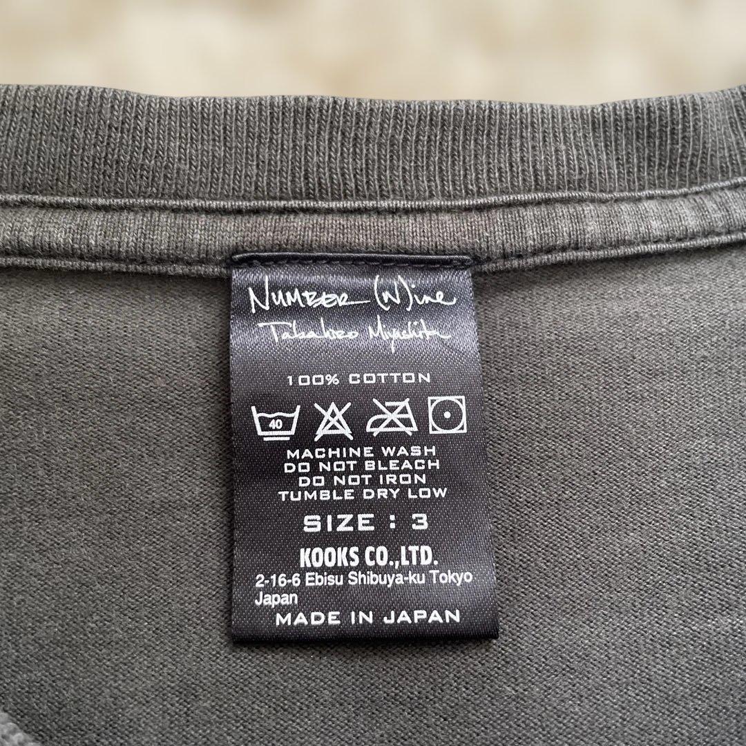 ナンバーナイン　NOIR期　クローバー　カラス　Tシャツ【サイズ3】