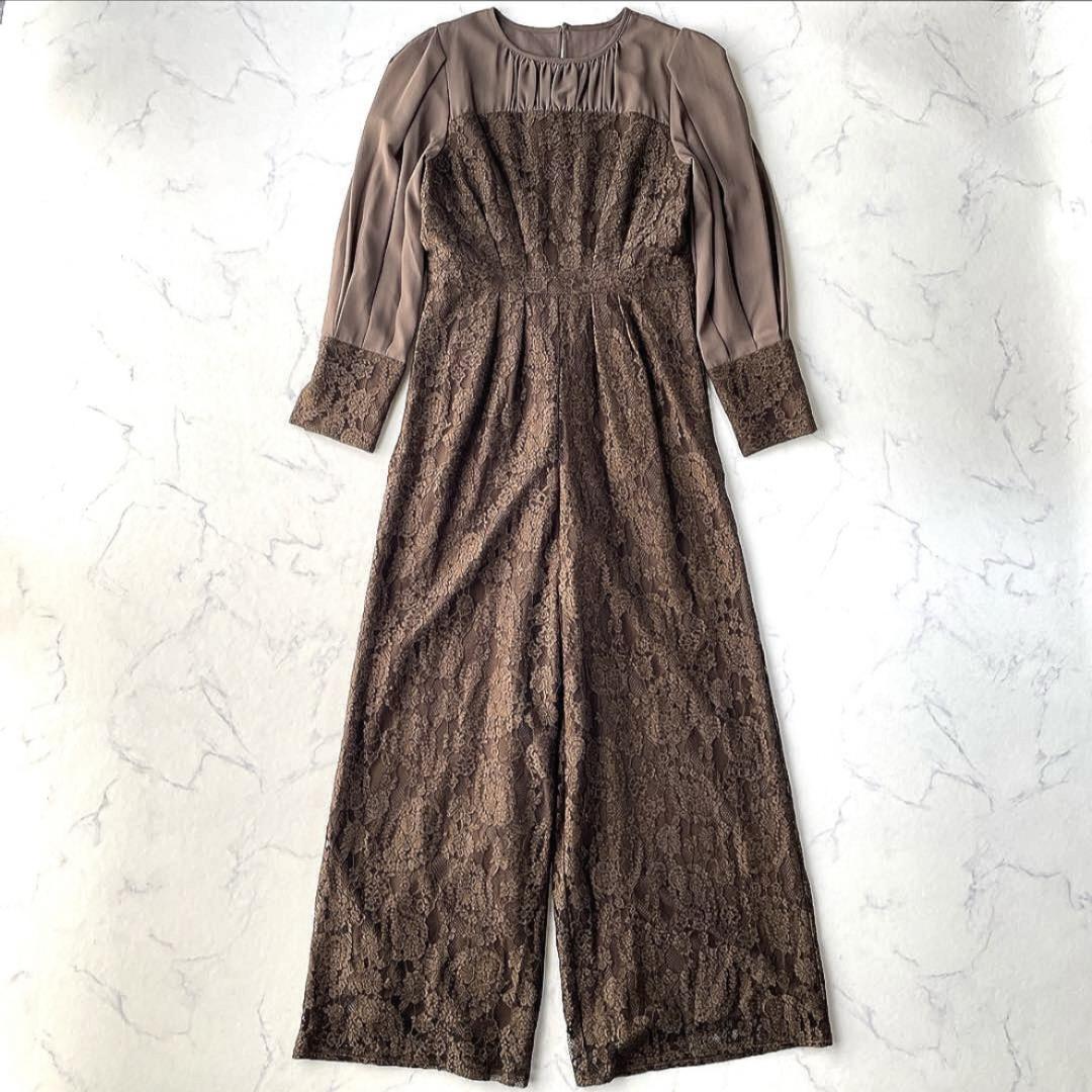 リルアー LERURE 24年 オールインワン パンツドレス レース カーキ M