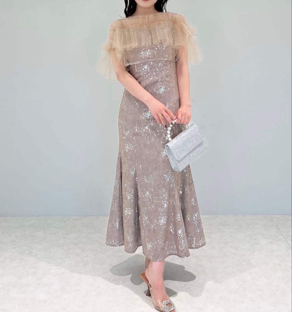 LEJA チュールフリルボレロペイントマーメイドドレス