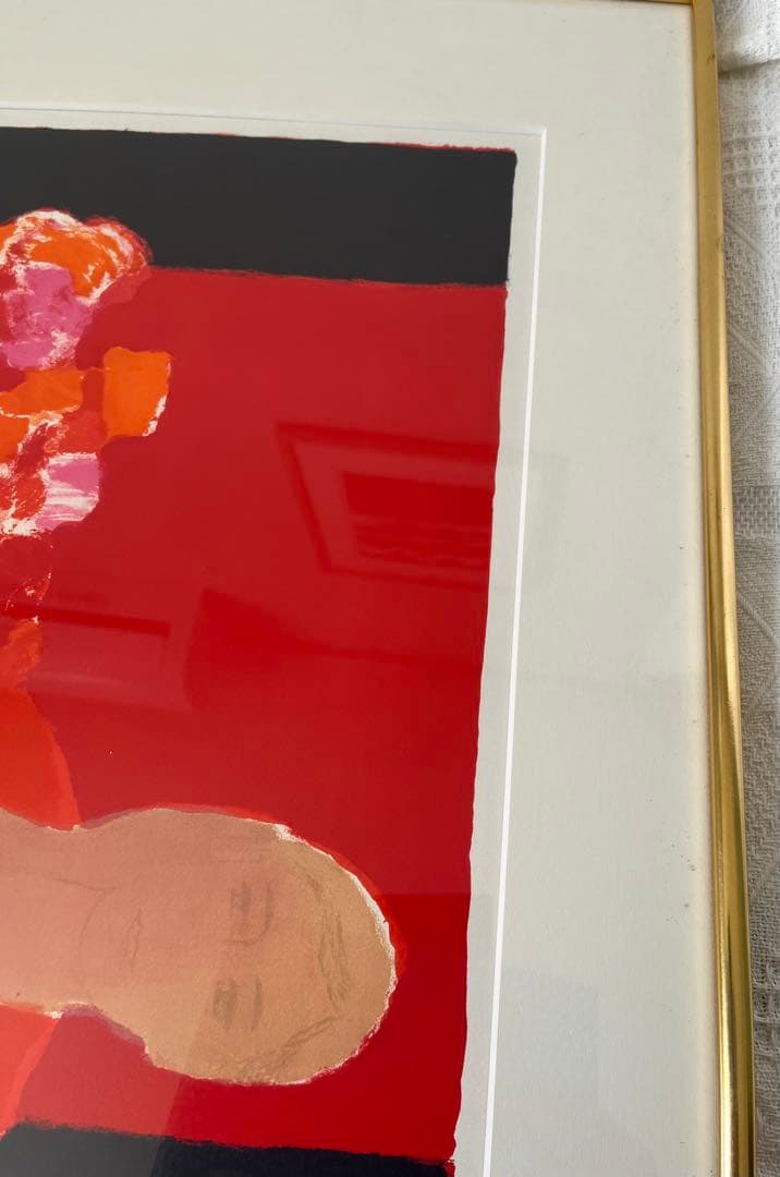 ベルナール・カトラン　リトグラフ　サインあり　ED 27／175 大きめ　額装