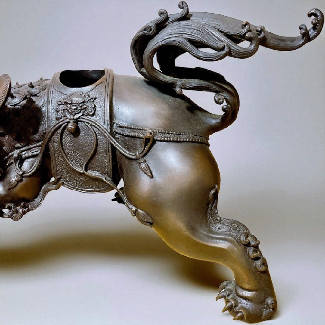 香道具 銅器 玉乗り獅子 香炉 香櫨 透かし火屋 仏具 骨董品 美術品