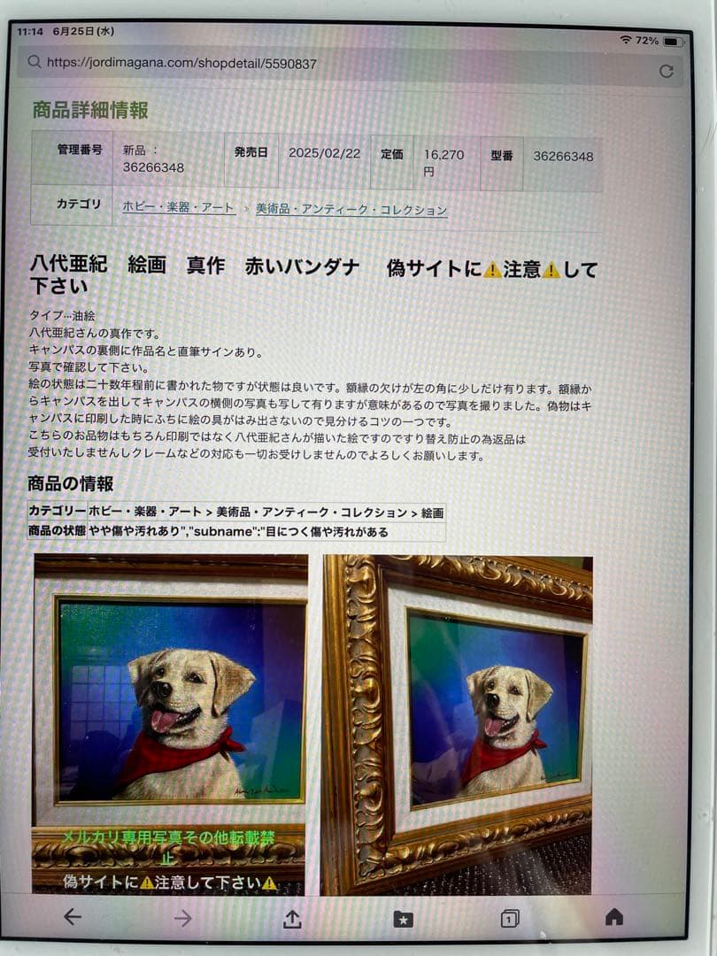 八代亜紀　絵画　真作　赤いバンダナ　 偽サイトに⚠️注意⚠️して下さい写真16と17