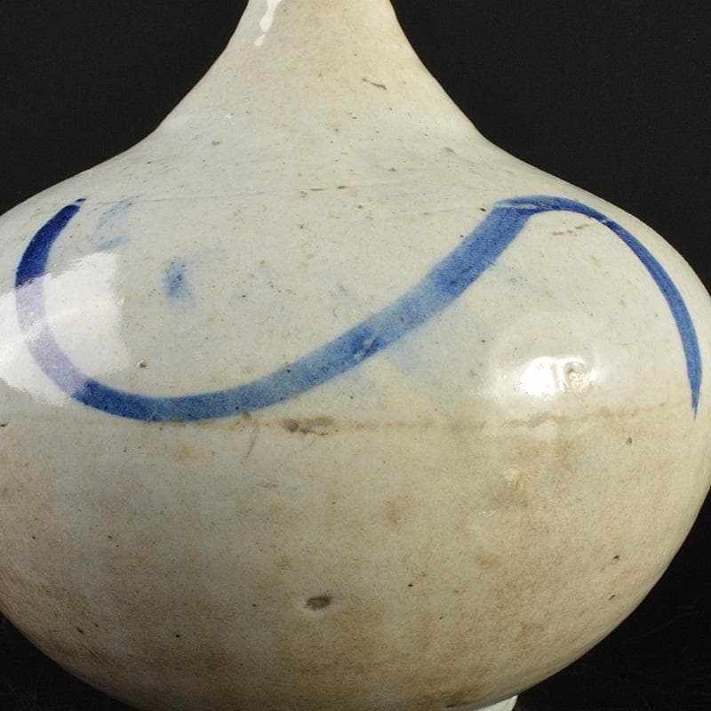 朝鮮美術　李朝　高麗白磁　染付　碗口瓶　V　R7489F