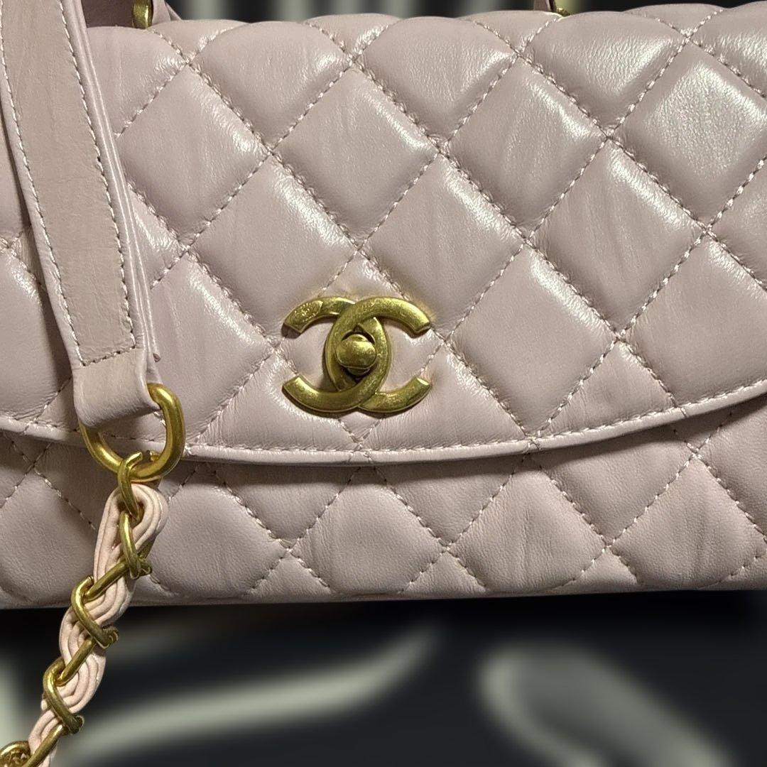 ピンク レザー ショルダーバッグ