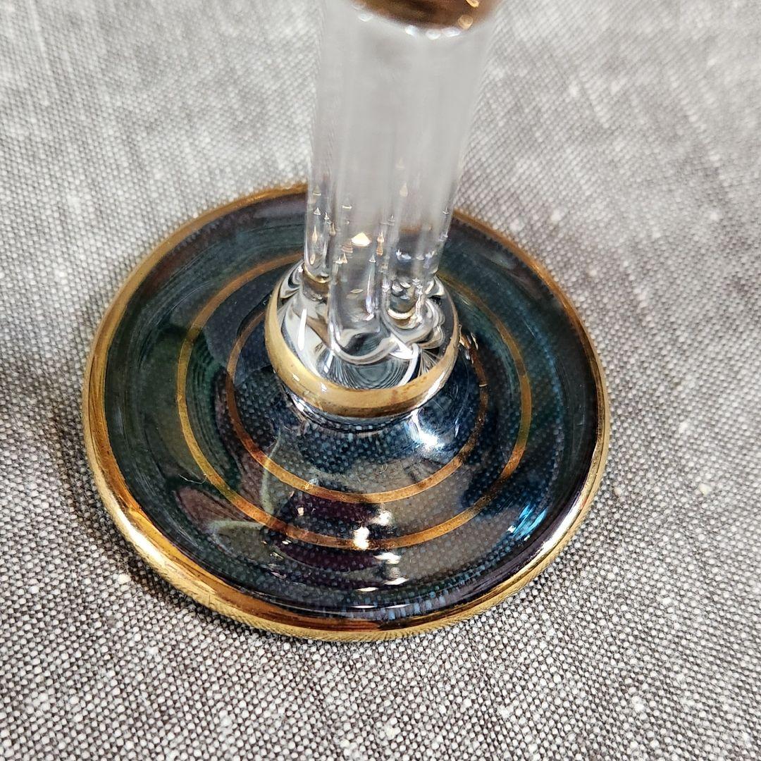 ボヘミアンガラスのカットガラス装飾グラス5個セット