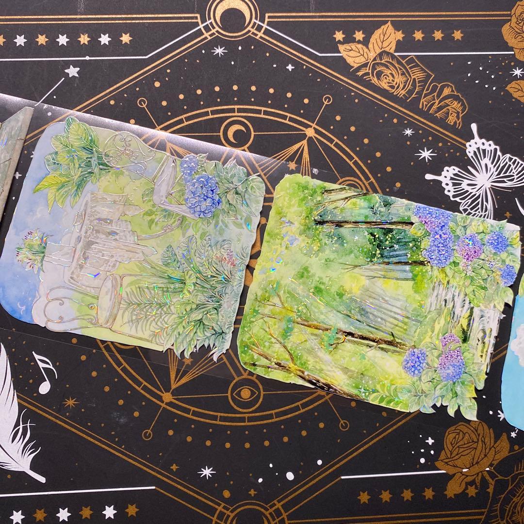 【9207】海外　マステ　中古巻　貝殻光マスキングテープ　四季　背景系