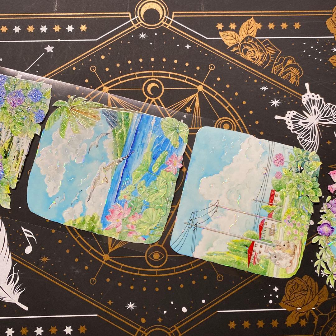 【9207】海外　マステ　中古巻　貝殻光マスキングテープ　四季　背景系