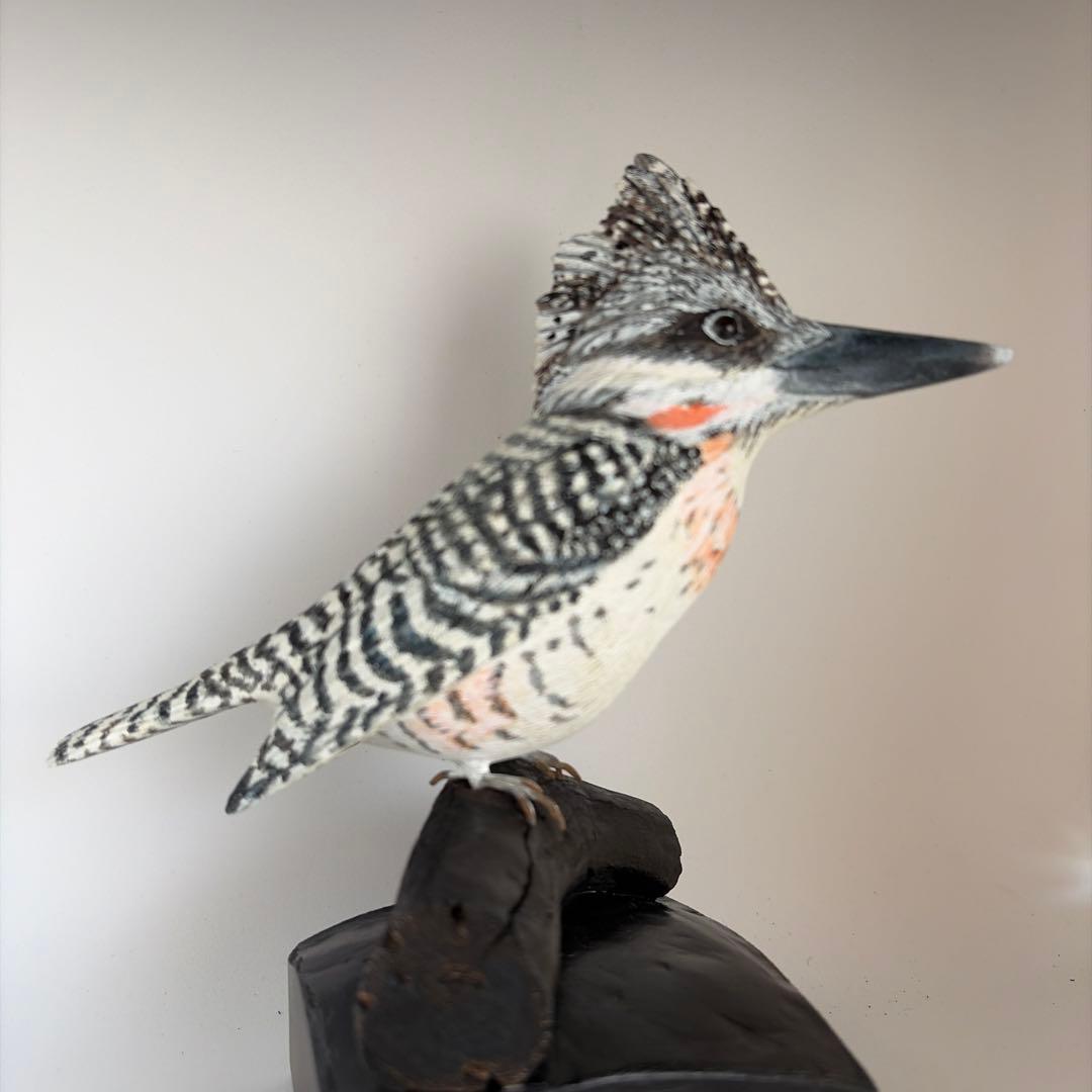 よち品 「ヤマセミ」 リアルバードカービング　木彫りの野鳥　野鳥彫刻