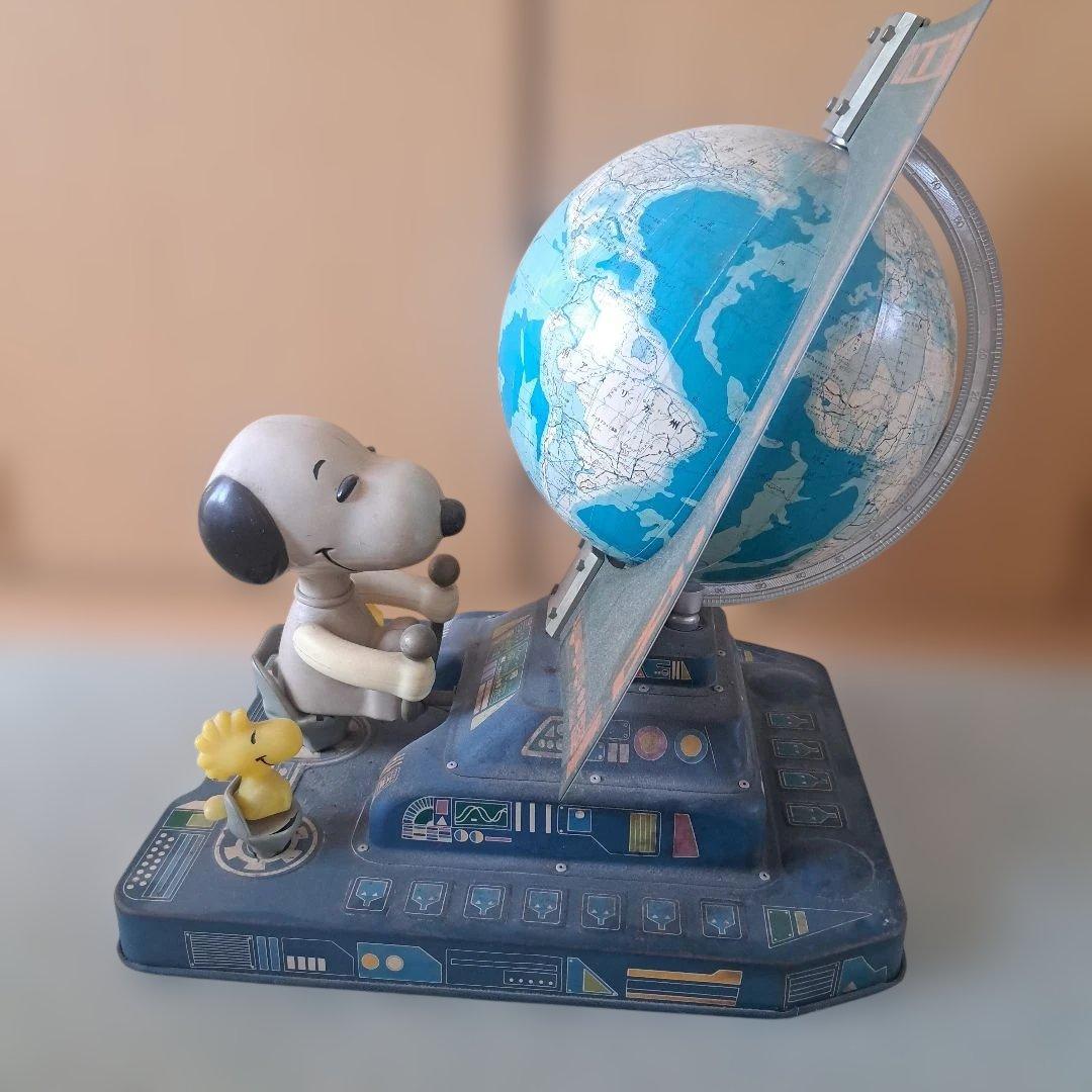 ビンテージスヌーピー　スヌーピー　 地球儀　ウッドストック　ブリキ