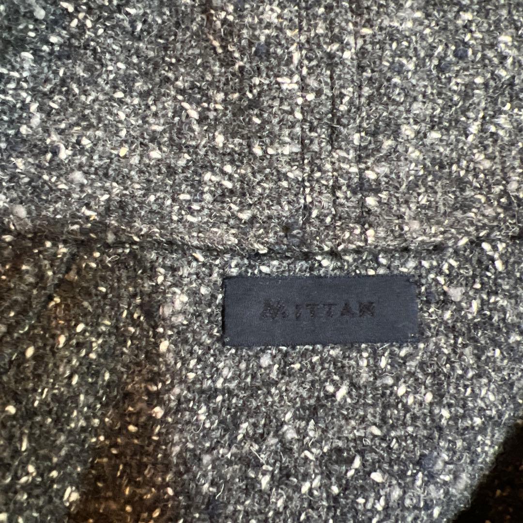 MITTAN シルクネップ半纏ロング コート グレー