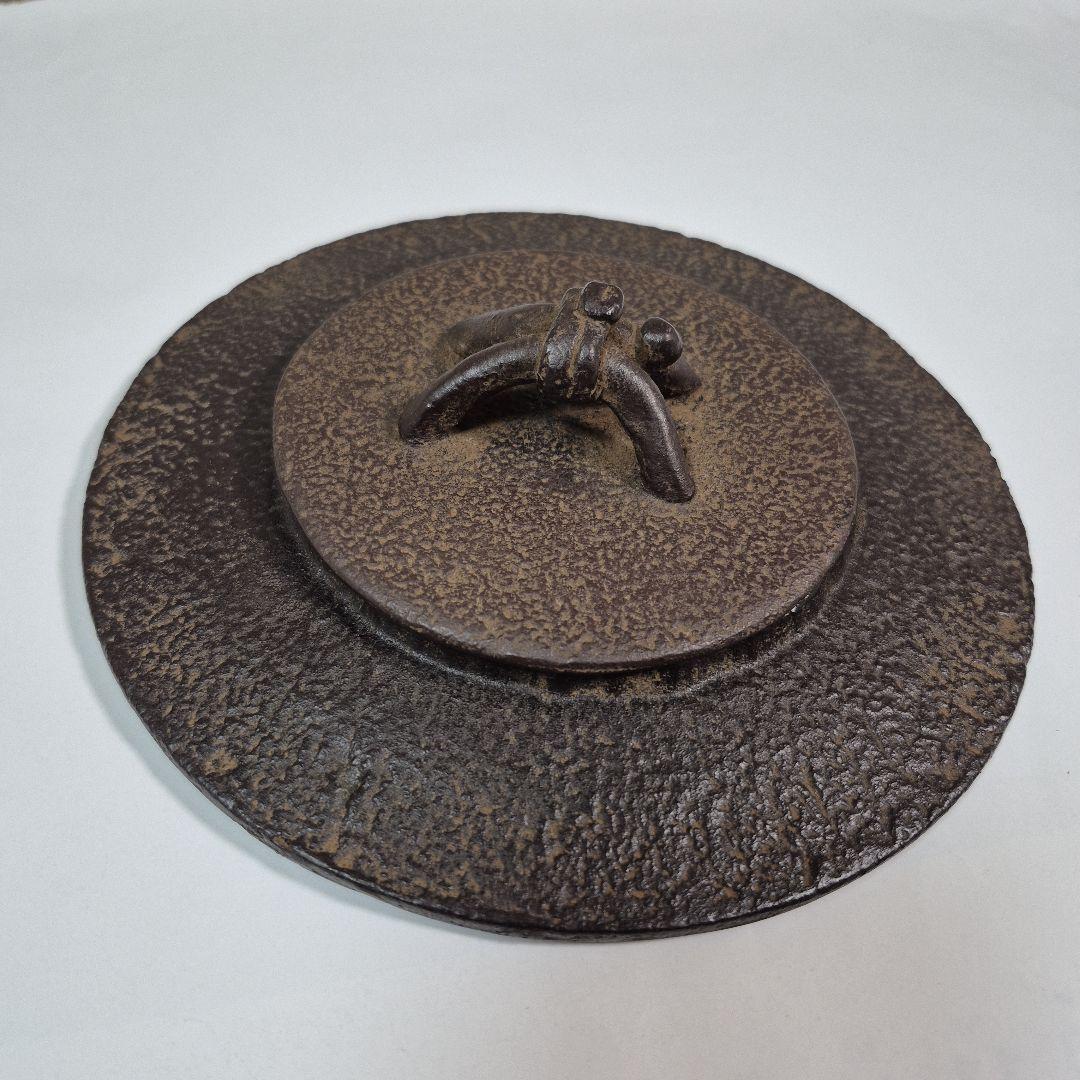 茶飯釜(釜、弦、鉄蓋、替蓋、蛇の目蓋、釜鐶)　茶道具　川邊憲一造　共箱付き